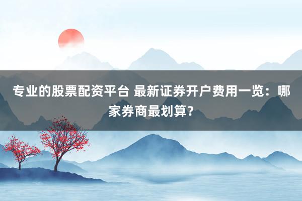专业的股票配资平台 最新证券开户费用一览：哪家券商最划算？