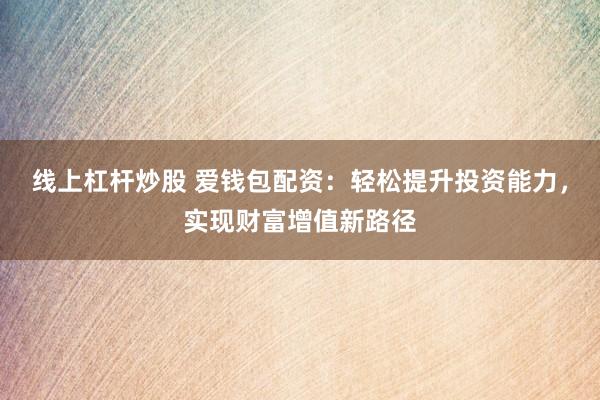 线上杠杆炒股 爱钱包配资：轻松提升投资能力，实现财富增值新路径