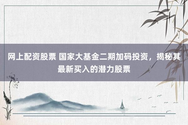 网上配资股票 国家大基金二期加码投资，揭秘其最新买入的潜力股票